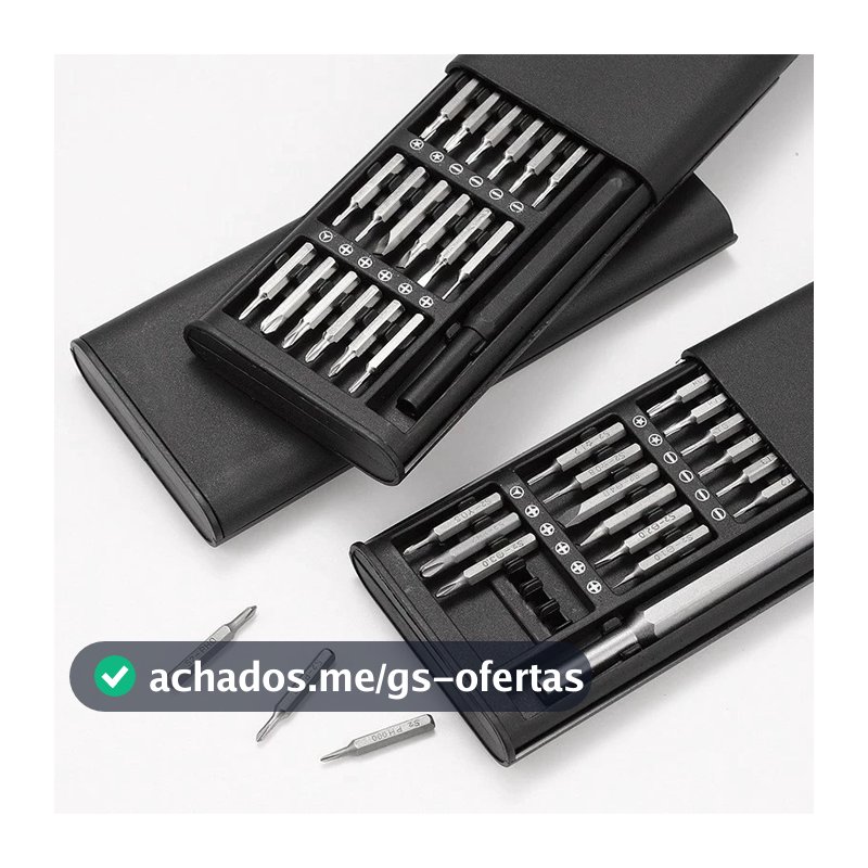 Kit Jogo Ferramenta Chave Magnética Precisão 24 Peças Pequenos Reparos Celular PC Notebook Óculos