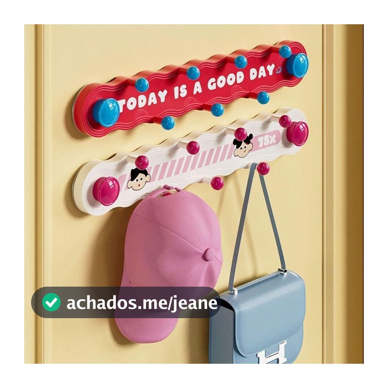 Cabide Infantil de Parede com Ganchos Decorativos | Estilo Fofo | Para Bonés, Bolsas e Acessórios