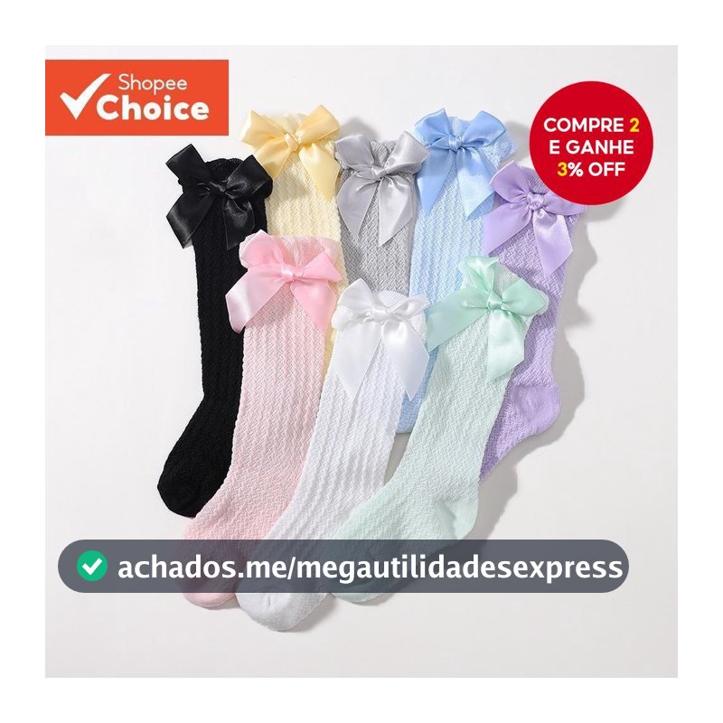 Meias De Laço Sólidas Para Bebês Meninas De 0-3 Anos De Idade Recém-Nascido Lata Longa Overknee High
