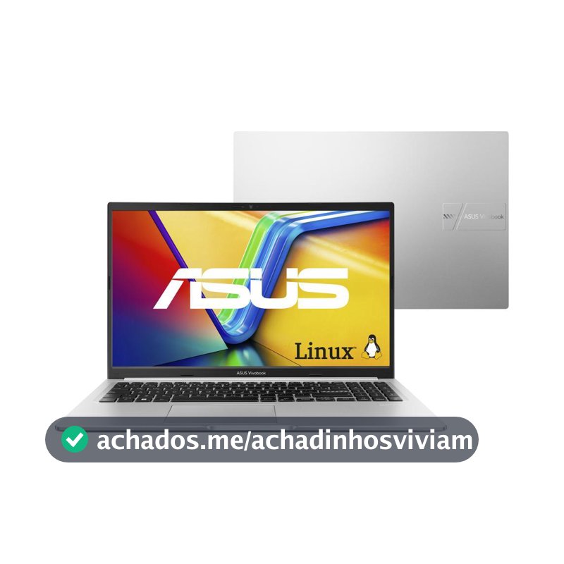 Notebook ASUS Vivobook 15 M1502YA AMD Ryzen 7 5825U 16GB Ram 1TB SSD Linux 15,6" FHD Silver - NJ613