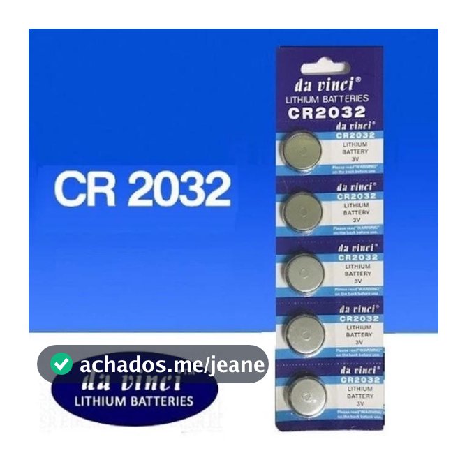 CR2032 3V com 1/2/3/4 Cartelas para Relógio, Controle e Eletrônicos