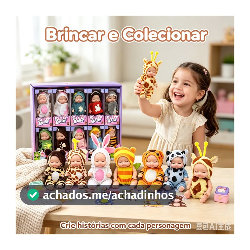 Kit COM 6 PCS/12 PCS Baby Doll para crianças, boneca dormindo, brinquedo animal, presentes para crianças, menina, 11cm