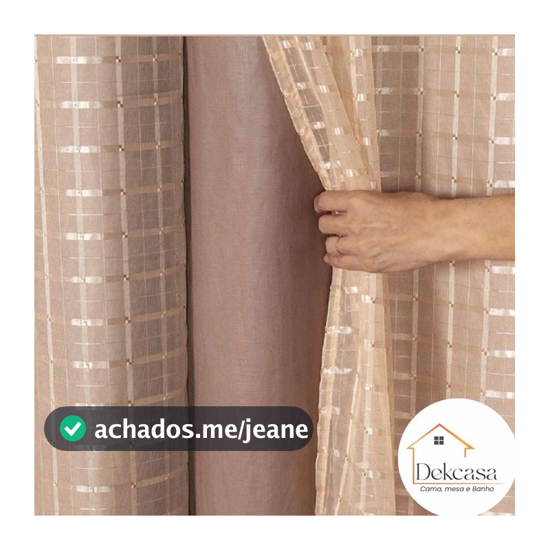 cortina Blackout PVC 3,00x2,80 com tecido voil xadrez