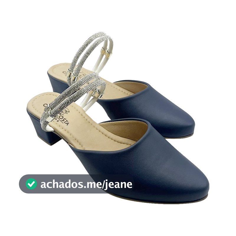 Scarpin Mule 2 em 1 Feminino Sapato Social Bico Fino Feminino Scarpan Mule Salto Baixo 060