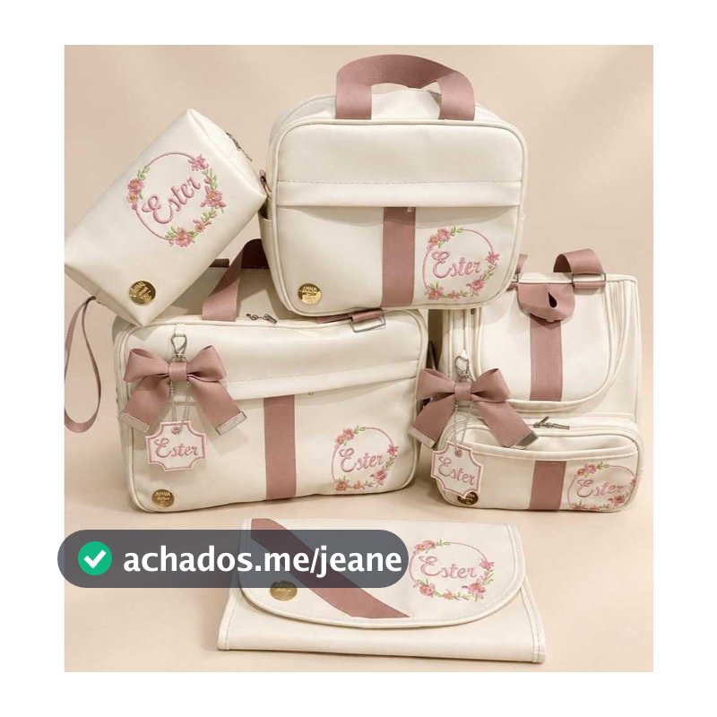 Kit de Bolsa de Bebê Personalizado feminino ou masculino 5 ou 9 peças - Anna Baby Bolsas