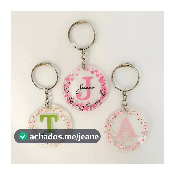 Kit 10 Chaveiro Em Acrílico Personalizado Com Seu Nome E A Inicial