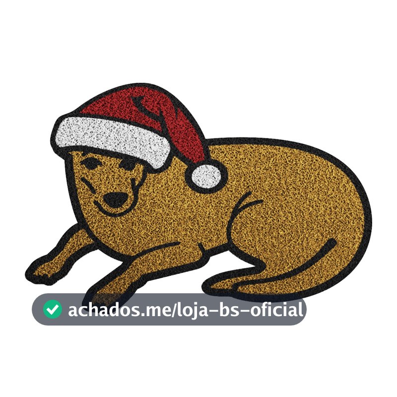 Tapete Capacho Cachorro Caramelo Natalino Natal Decoração Casa Apartamento