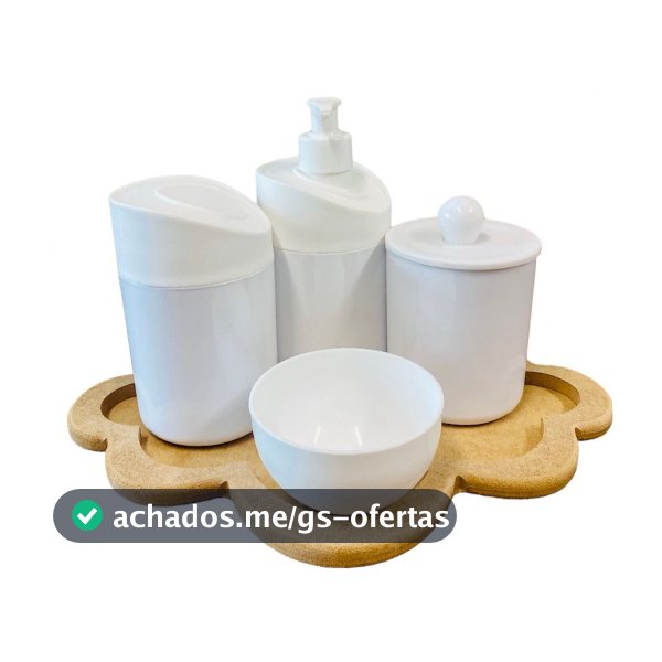 Kit Higiene Bebê SEM PERSONALIZAÇÃO c/Bandeja Nuvem Crua