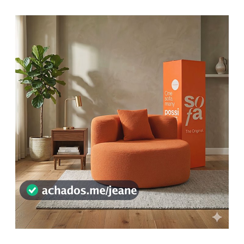 Puff Poltrona Dunne Design Moderno Em Tecido Bouclé Sofá Na Caixa