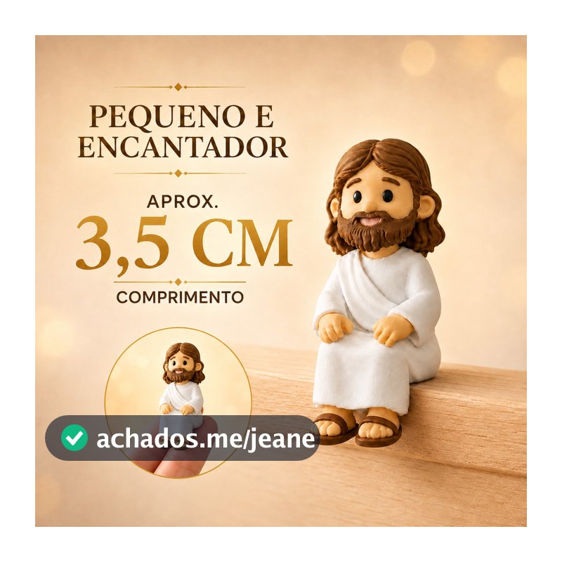 Mini Jesus Sentado 3,5cm Boneco Decorativo Religioso para Monitor de Computador Notebook Mesa Nicho