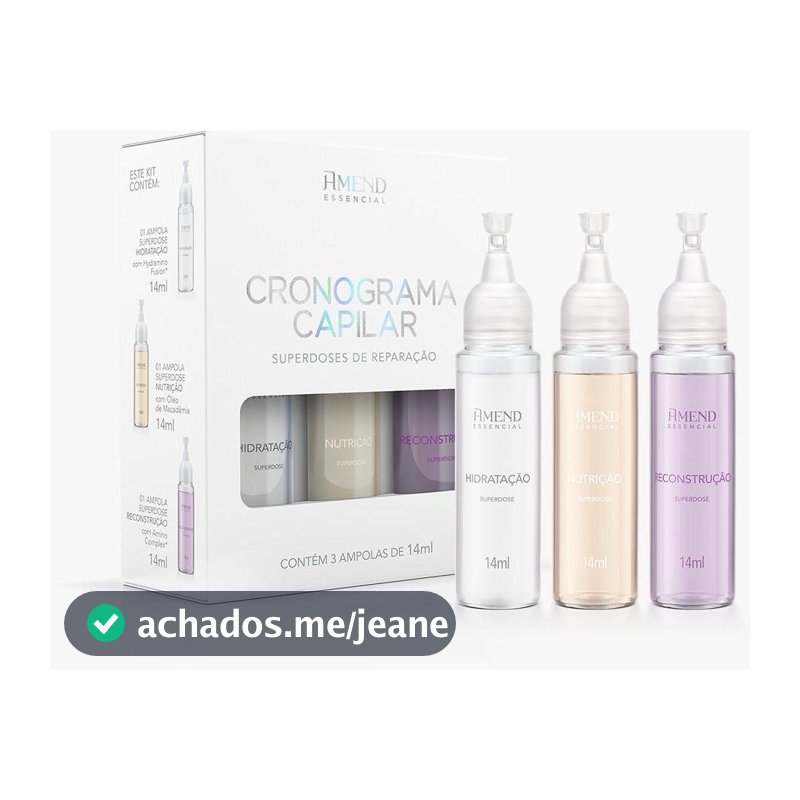Amend Essencial Cronograma Capilar Superdoses de Reparação - 3 Ampolas de 14ml
