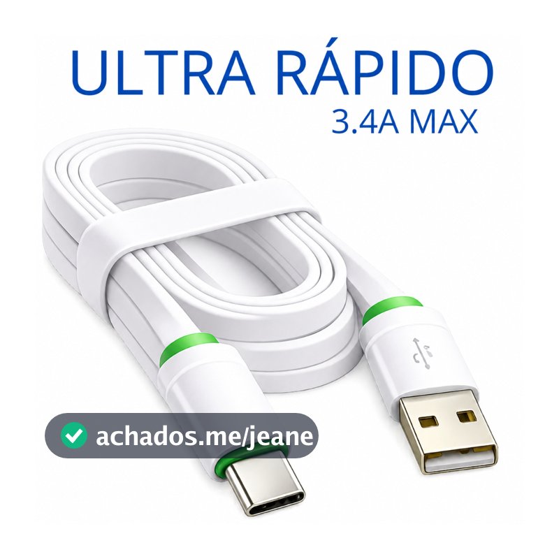Cabo Tipo C Carregador Usb Ultra Rápido Reforçado 2 Metros Anti quebra Usb-c