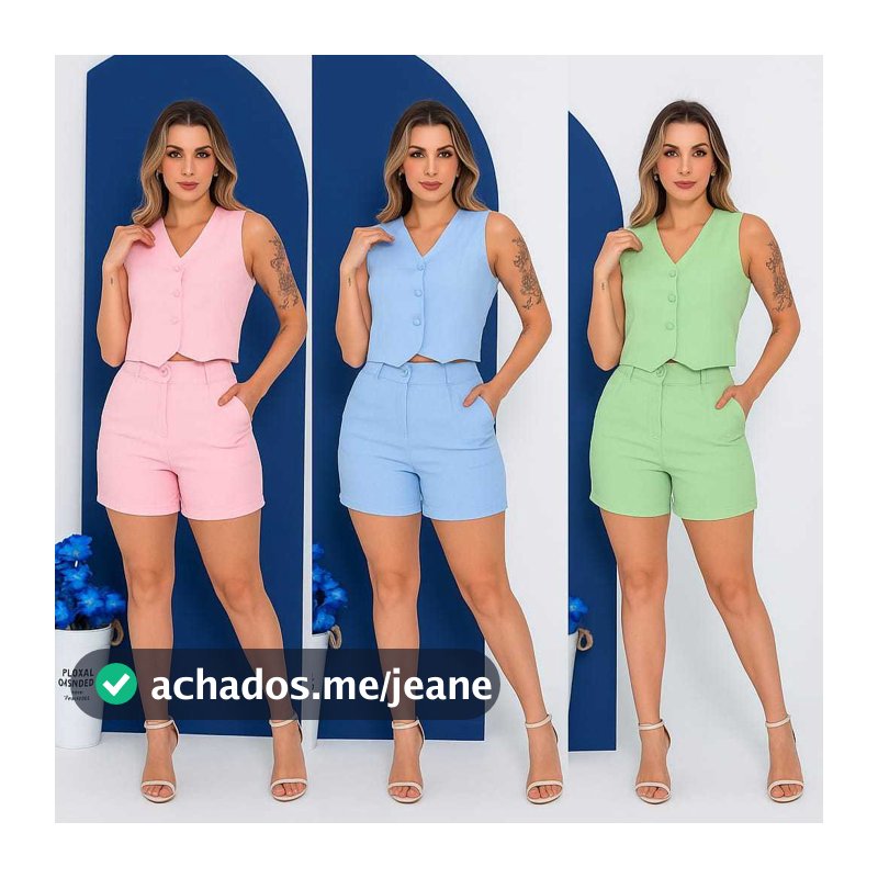 conjunto femenino alfaiataria moda gringa