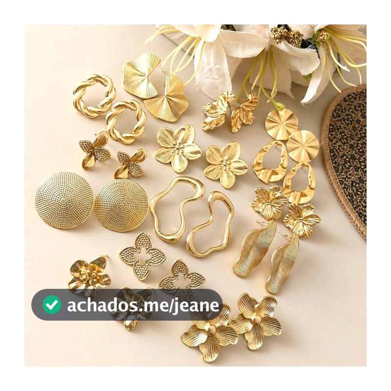 Brincos Femininos Dourado Sortidos |Banho ouro 18k | Excelente Durabilidade