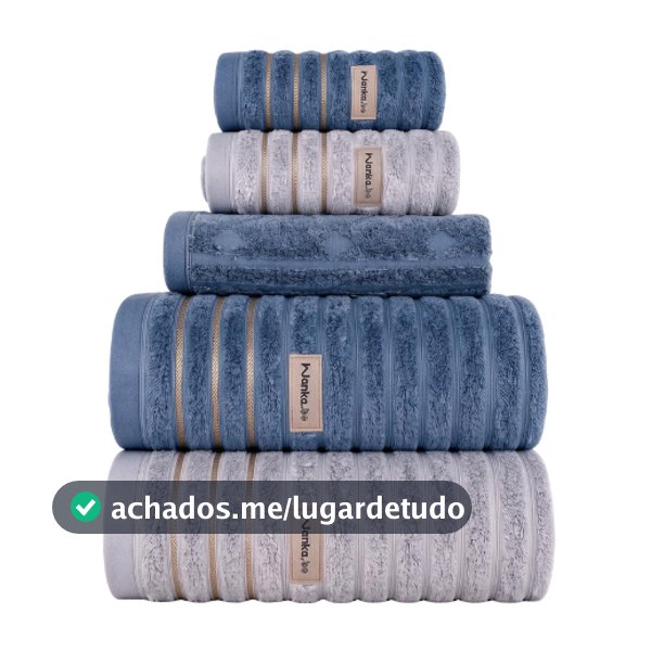 Jogo/Kit 5 Peças (2 Banhão + 2 Rosto + 1 Piso) Alta Absorção 100% Algodão Grossa Macia Turim Superluxo