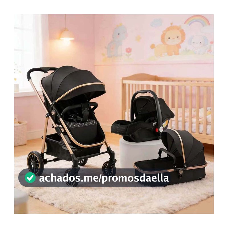 Carrinho Completo 3 EM 1 Com Moisés e Bebe Conforto