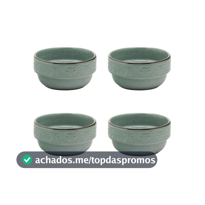 Jogo De 4 Tigelas 500 Ml Oxford Mendi Malaquita