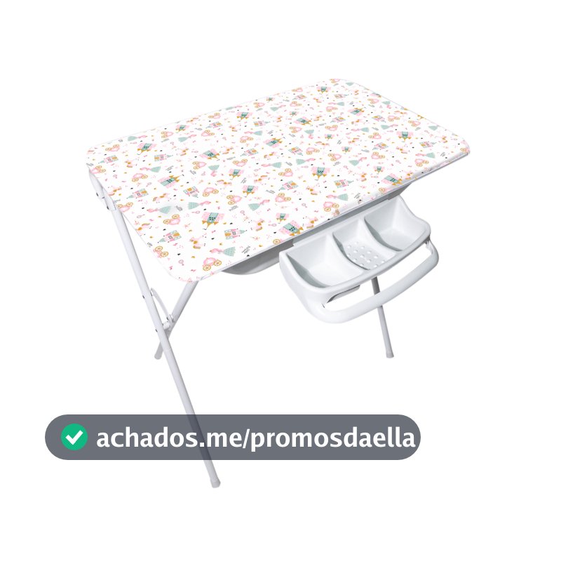 Banheira Luxo Com Suporte Dobrável, Trocador e Saboneteira, 25l, até 30kg - Little Princess