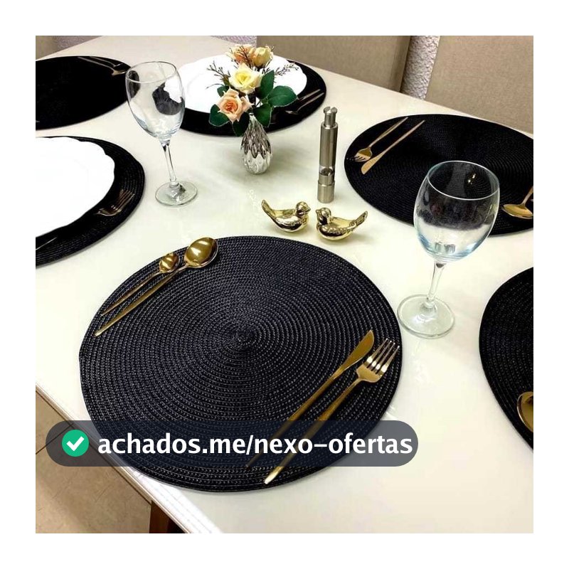 Novo Kit 2/4/8 Jogo Americano Redondo Jantar para Mesa Posta, Descanso de Prato Elegante