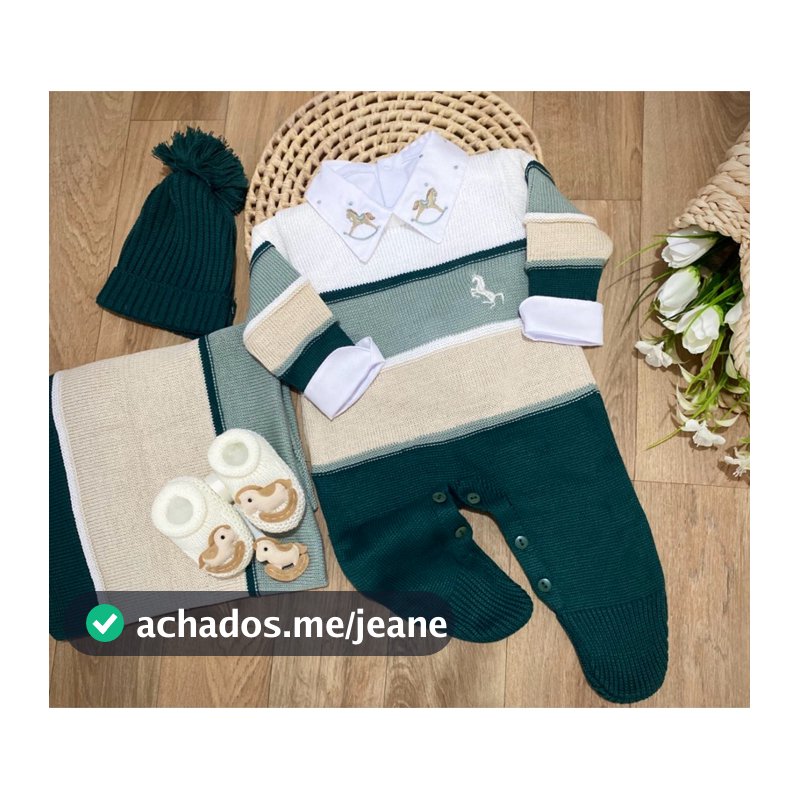 SAÍDA MATERNIDADE MENINO LUXO EM TRICÔ 🧶