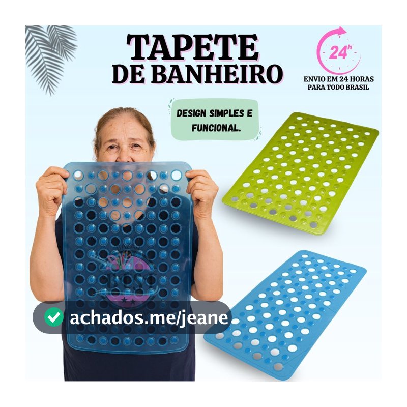 Tapetes de Banheiro para Box Tapete Antiderrapante Transparente PVC Furado com Ventosas