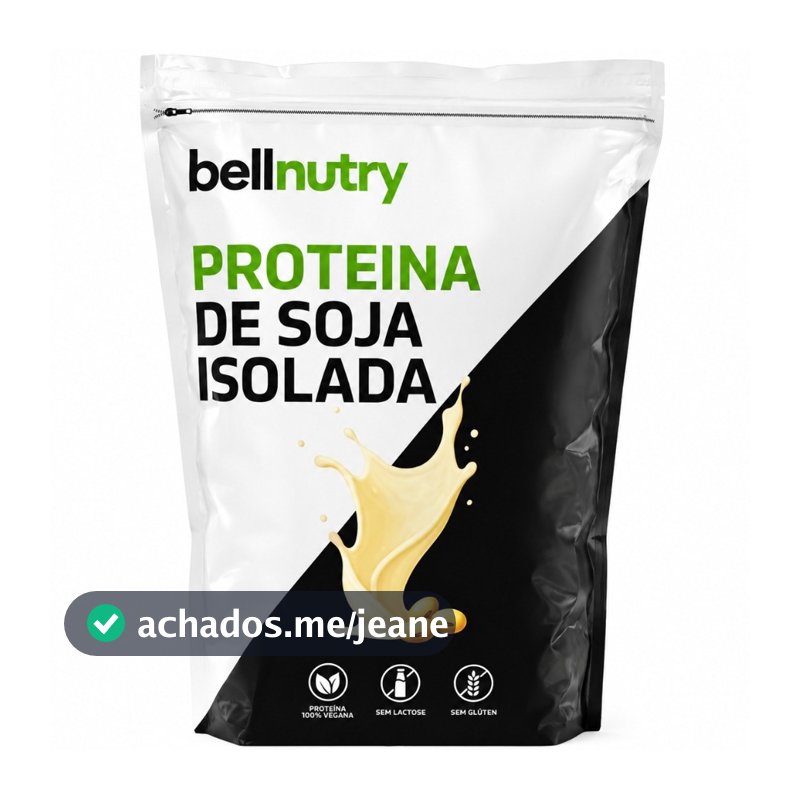 Proteína de Soja Isolada Pura BellNutry 1kg – 90% Proteína, Sem Lactose, Ideal para Ganho Muscular