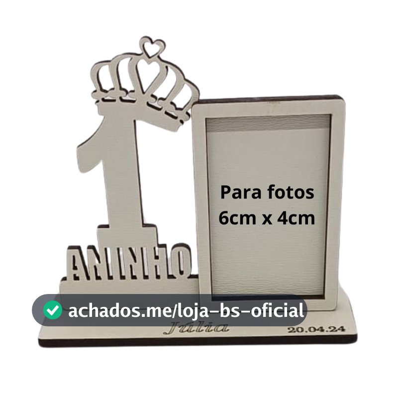 kit 20 Lembrancinha Aniversário 1 Ano Personalizada Lembrança Aniversário 1 Aninho Mini Porta-Retrato para fotos 6x4cm