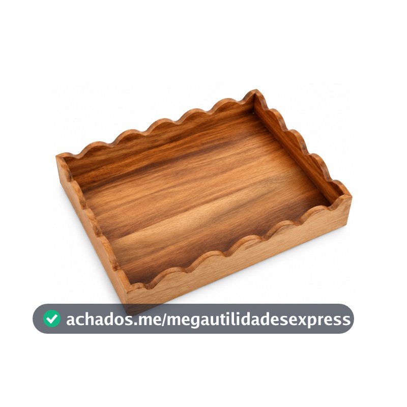 Bandeja Wave Madeira Acácia Natural 35cm Tuut 31823