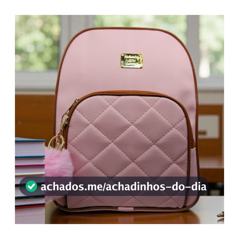 Mochila feminina mediana estilosa casual elegante & acompanha pompom