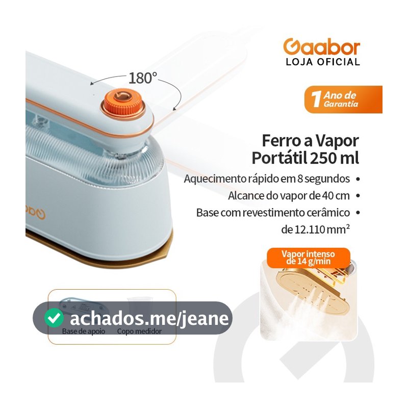 Gaabor Ferro a Vapor 250ml Tanque Visível Base Cerâmica 12110mm² HM-M03A