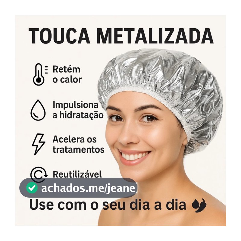 Touca Térmica Metalizada Alumínio para Hidratação Capilar – Tratamento Rápido e Eficiente