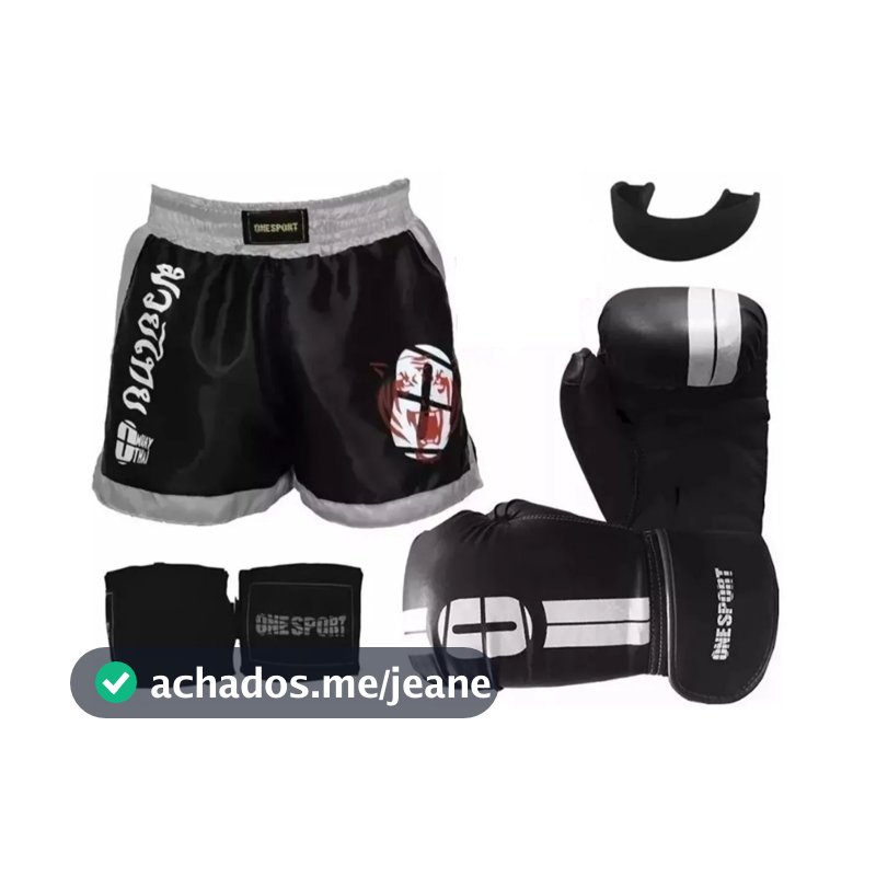 Kit Boxe Muay Thai Masculino e Feminimo Short + bandagem 2,5mts + Bucal + Luva Boxe