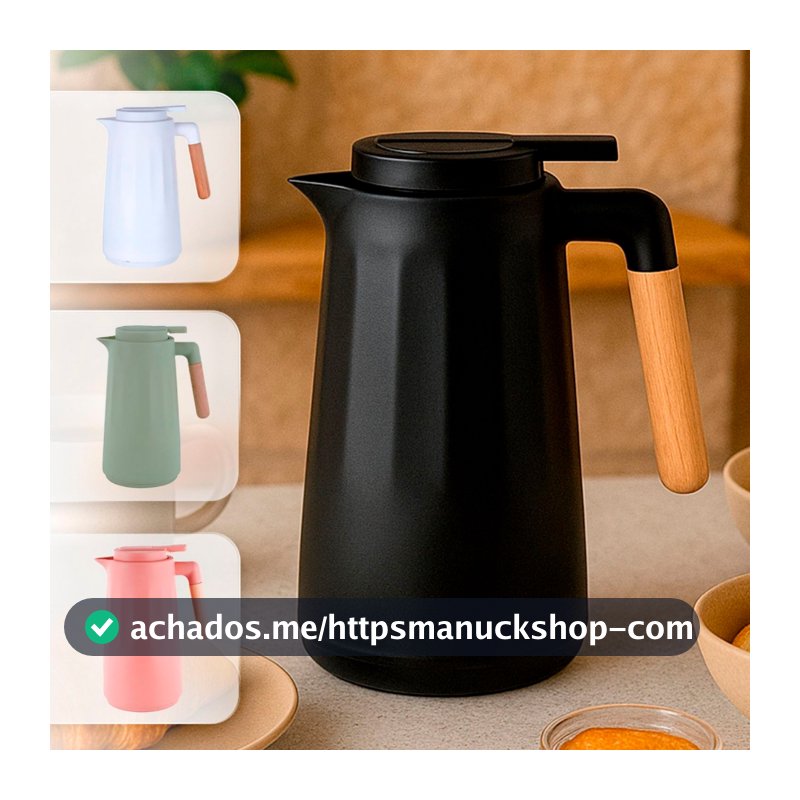 Garrafa Térmica 950ml Litro Sotto Para Chás/Café  Design Moderno Cabo Madeira