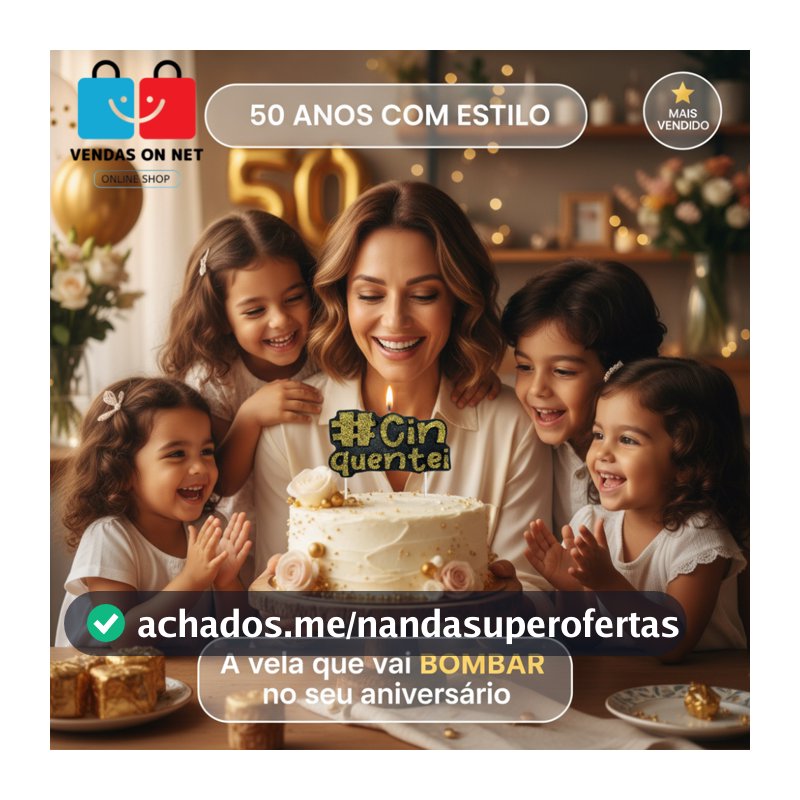 Vela de Aniversário 50 Anos #Cinquentei várias opções de cores