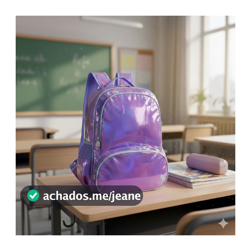 Mochila Holográfica Infantil– Brilhante, Leve e Estilosa