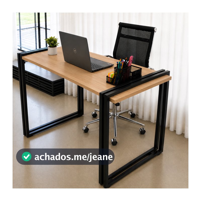 Mesa Executiva Design Industrial, Estrutura Reforçada Espaço para Computador, Estudo ou Trabalho-103
