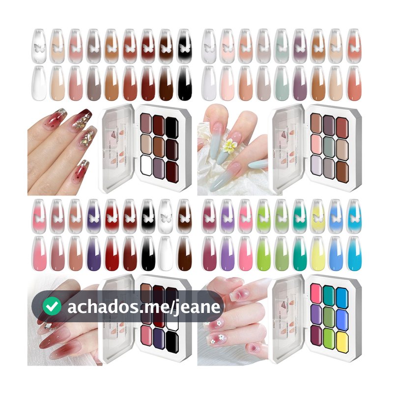 Conjunto De Paleta De Pigmentos De Esmalte 9 Em 1 Limegirl Para Design De Unhas Em Gradiente, Manicure Diy E Decoração