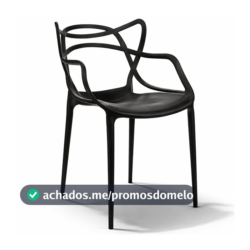 Cadeira de Jantar Allegra Preta Moderna Resistente c/ proteção UV Cozinha Área Gourmet