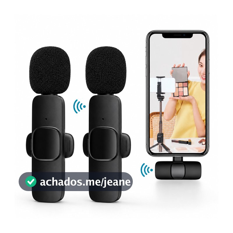 Microfone de Lapela Sem Fio K35 para Type-C Vlog Podcast Gravação Profissional