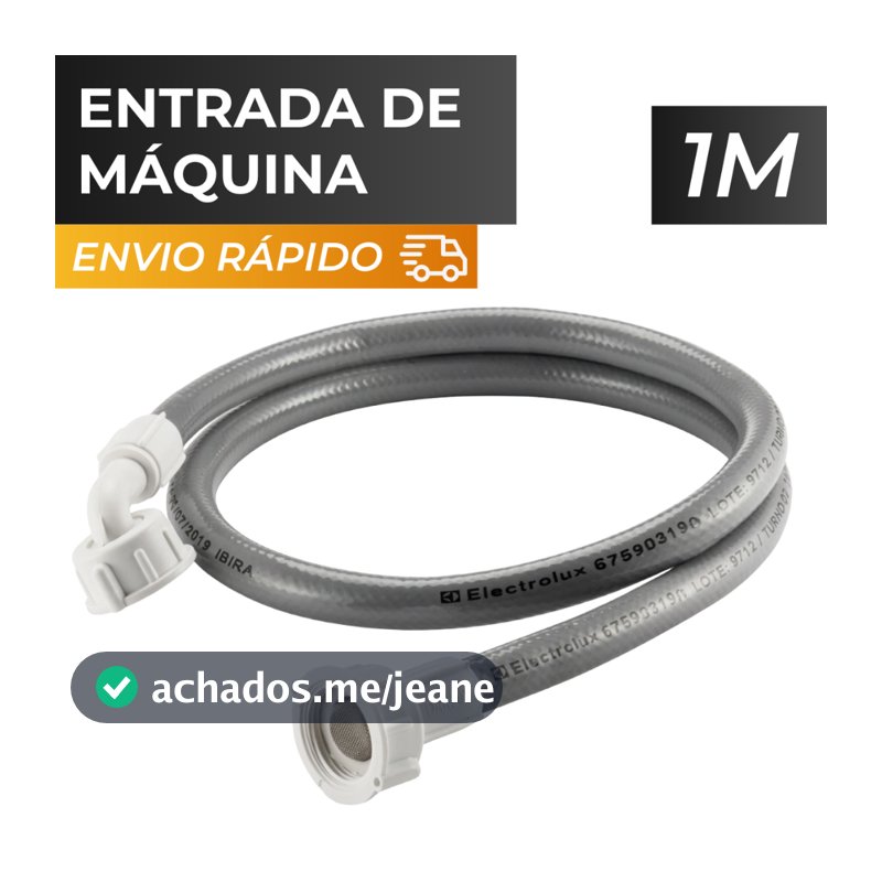 Mangueira de Entrada para Máquina de Lavar 1 Metro com Filtro Universal