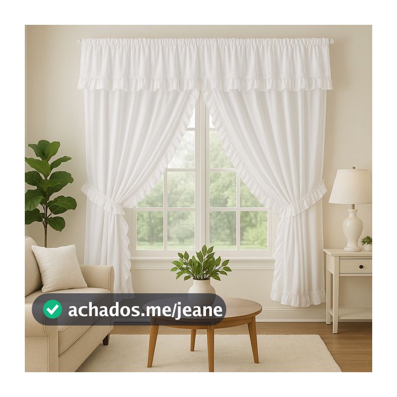 Cortina Luxo com Babadinhos para Sala ou Quarto no Varão