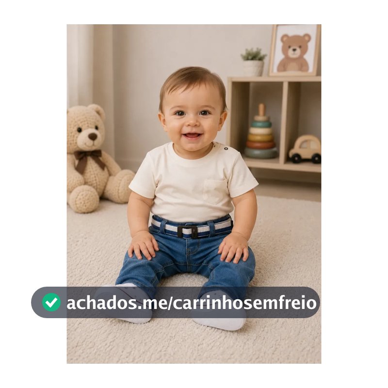 Calça Jeans Sarja Menino Bebê Infantil + Cinto Baby Casual