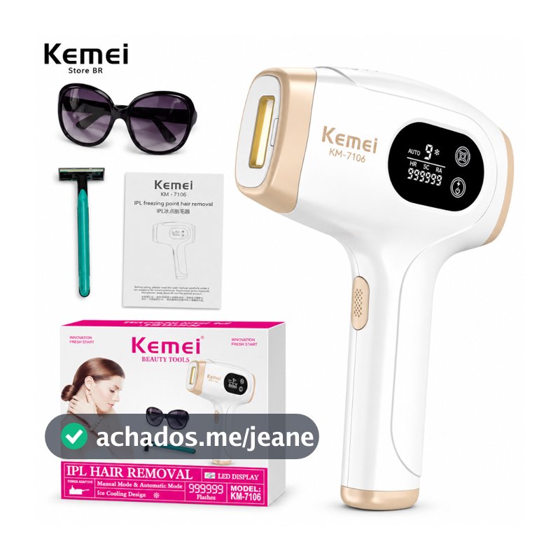 MÁQUINA DEPILADORA A LASER PROFISSIONAL KEMEI KM -7106 BIVOLT