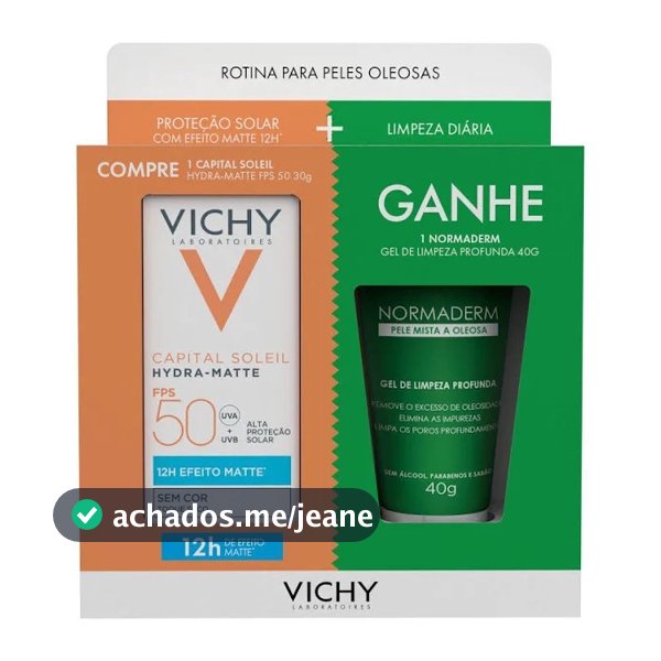 Kit Protetor Solar Facial  Hydra-Matte FPS50 30g + Gel de Limpeza Facial Normaderm 40gr
