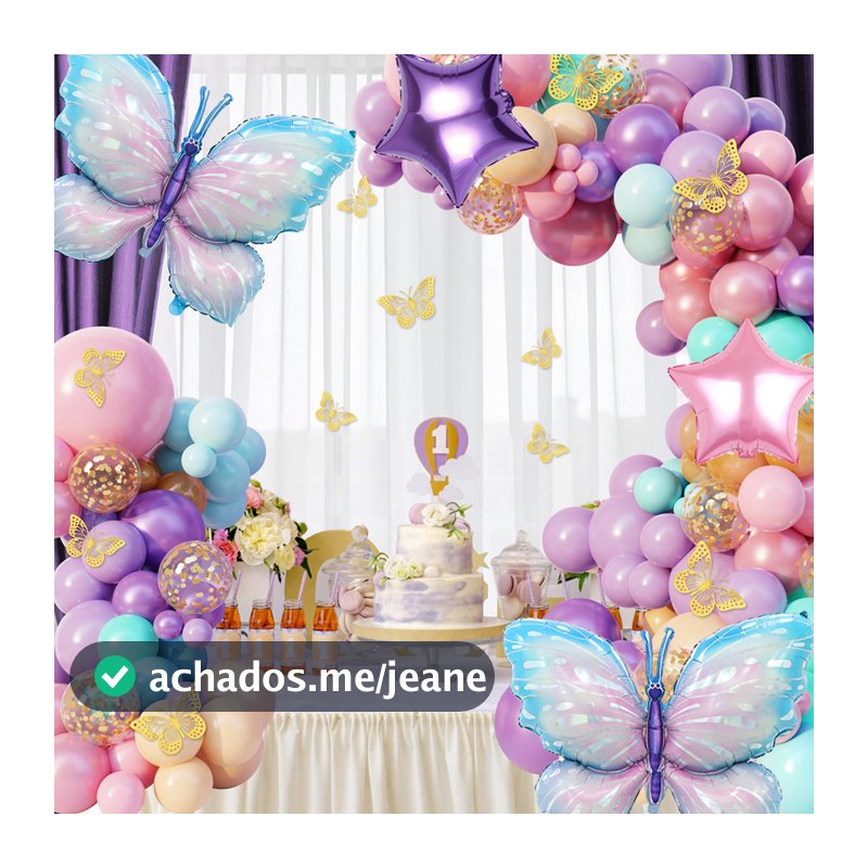 Balão Bexiga de Aniversário Festas Liso Borboleta Balões Colorido Kit 148 Peças Para Criança Meninos Meninas