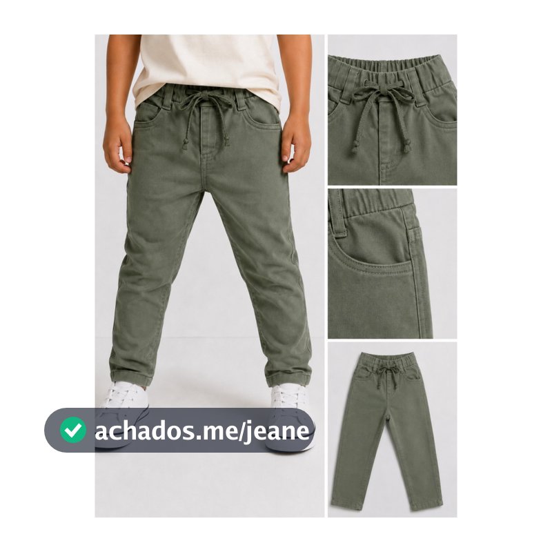 Calça Infantil Menino De Sarja c/ Elatano e Elástico no cós 1 ao 10 Calça Masculina Confortavel PREMIUM