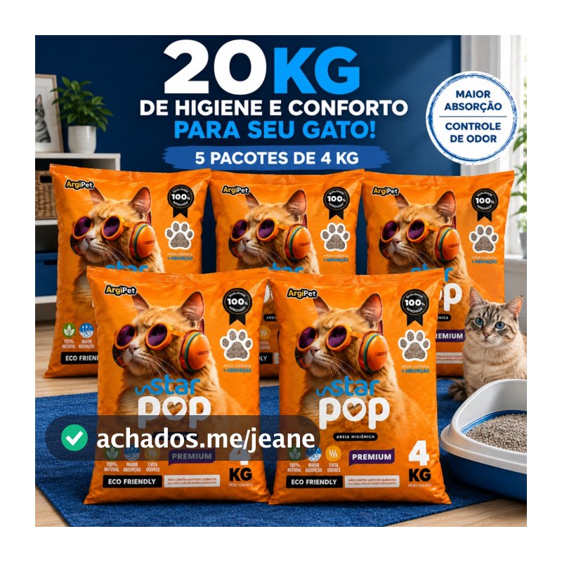 20kg areia sanitaria higienica super premium natural argila absorvente para gatos ecologica