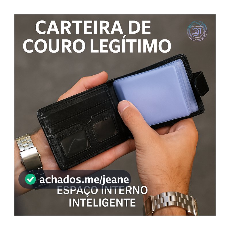 Carteira Masculina Couro Legítimo Premium | Grande, Com Fecho, Porta Moedas e Documentos — Presente Ideal