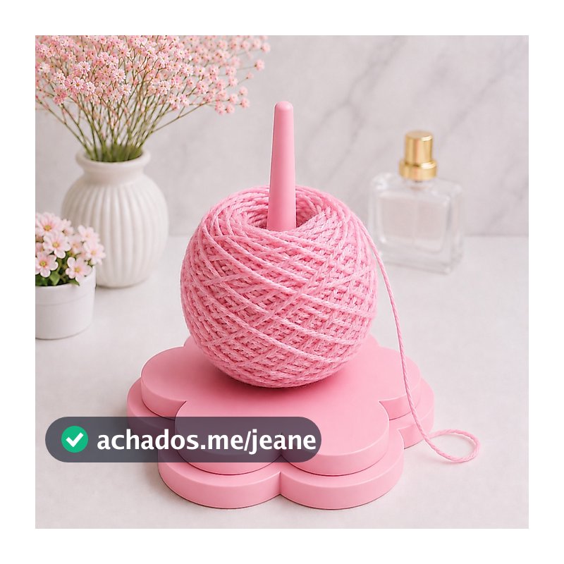 Suporte de Crochê Giratório para Linha Novelo Desmontável Formato de Flor Gire com Facilidade ENVIO IMEDIATO
