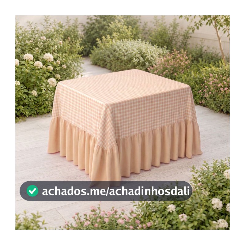 Toalha De Mesa Com Babado Decoração Festa Estampa Xadrez 0,70x0,70